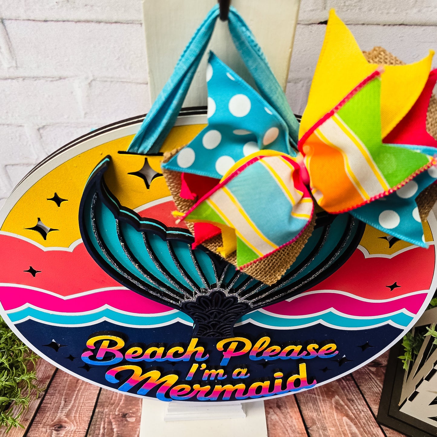 Beach Please Im a Mermaid Door Hanger