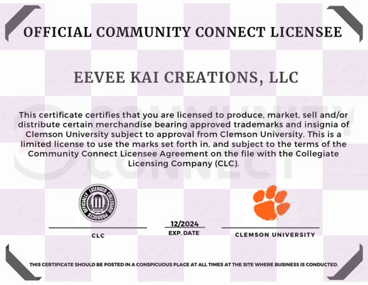 Official Certificate of Licensee for Clemson University