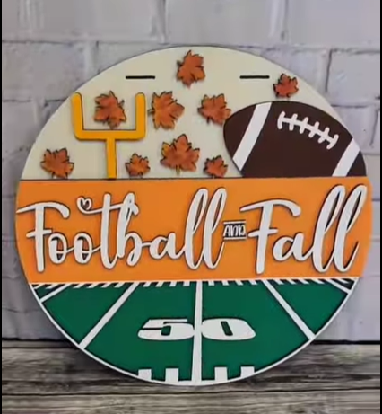 Football and Fall Door Hanger