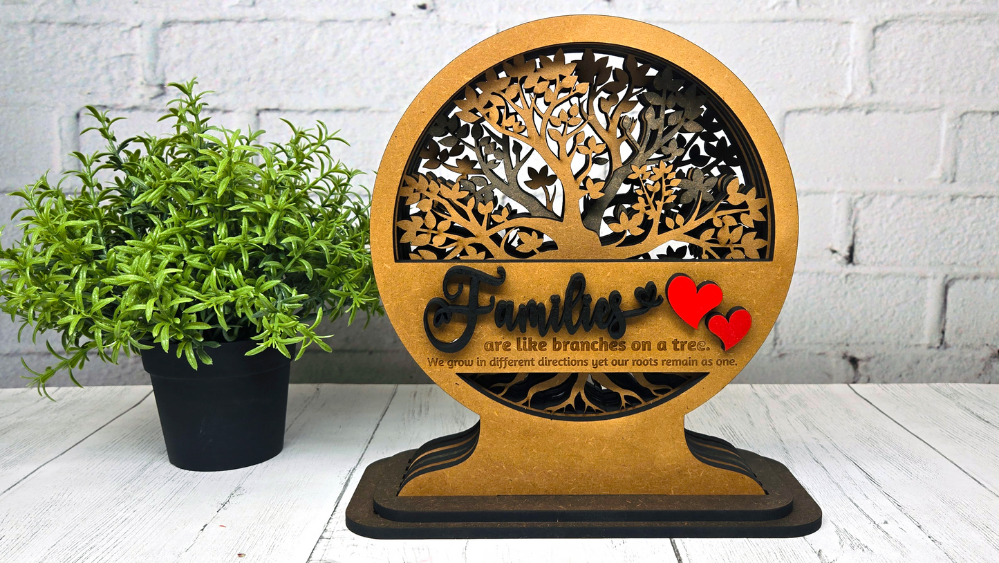 Families Tree of Life Shadow Tabletop Stander