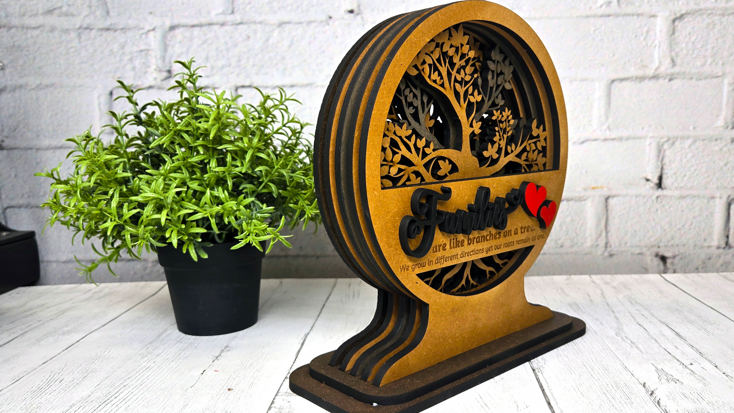 Families Tree of Life Shadow Tabletop Stander