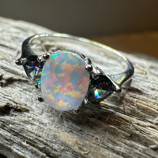 Aubrette Opal Celtic Ring