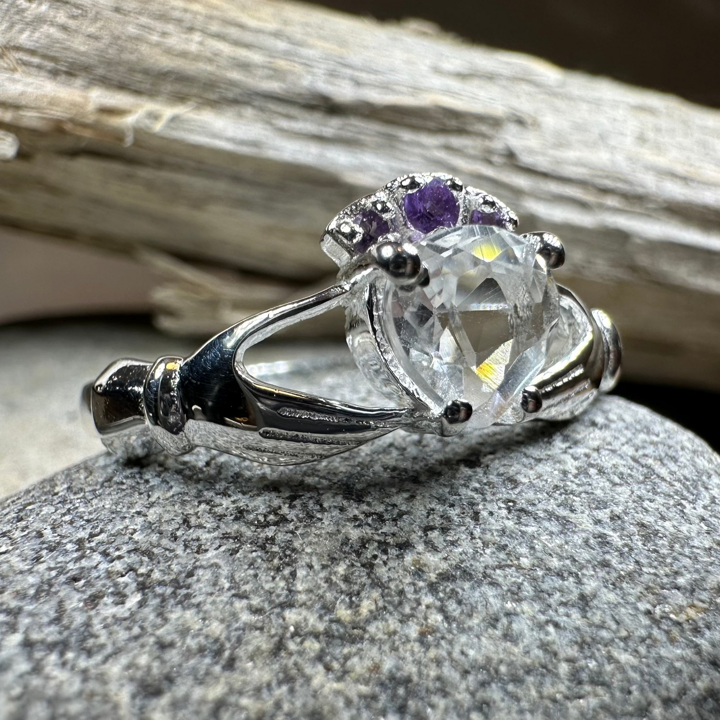 Ardor Moonstone Claddagh Ring