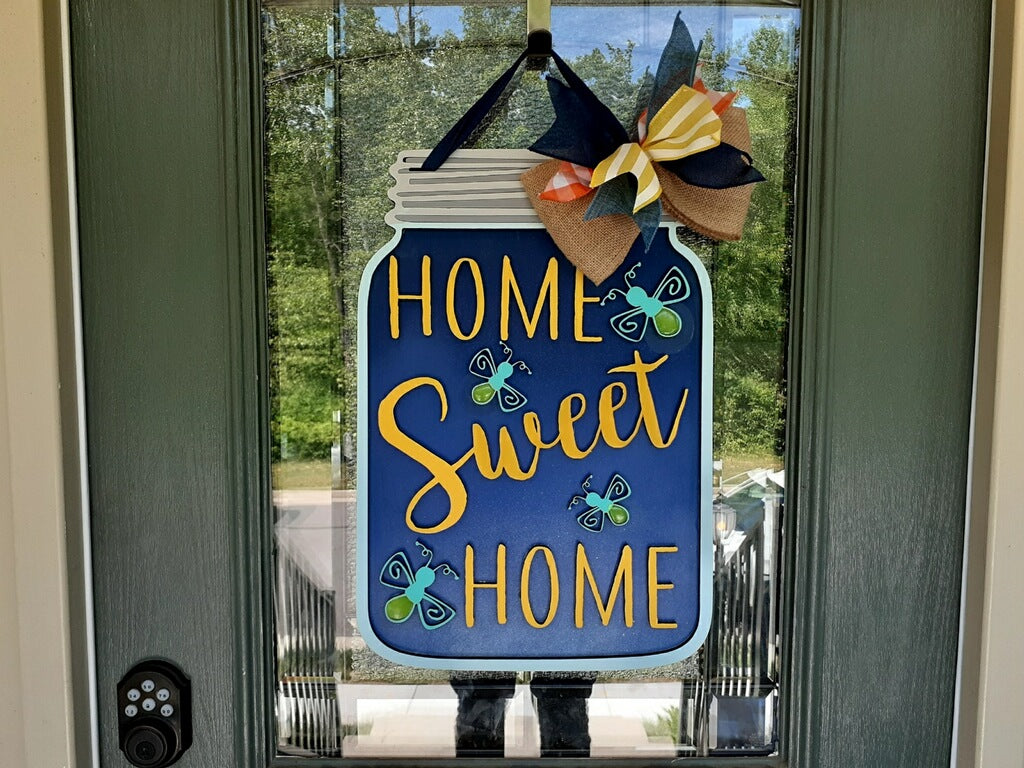 Firefly Mason Jar door hanger