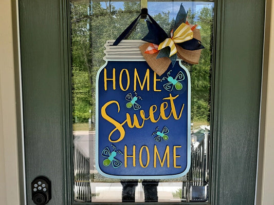 Firefly Mason Jar door hanger