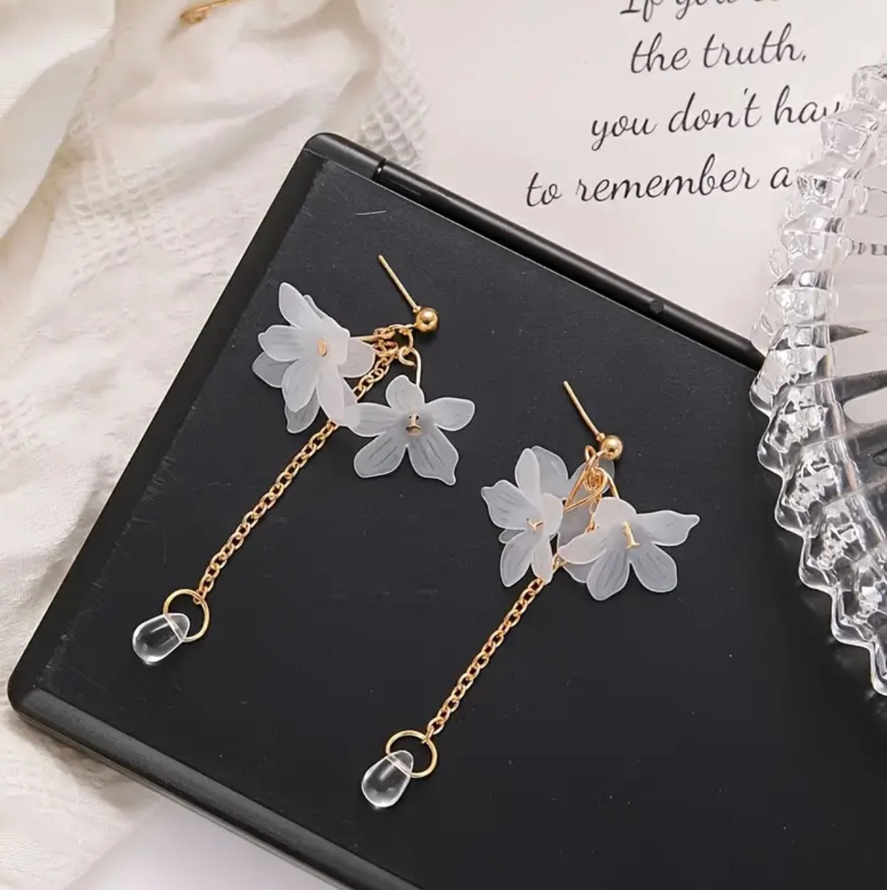 Whimsical Frosted Flower Earrings