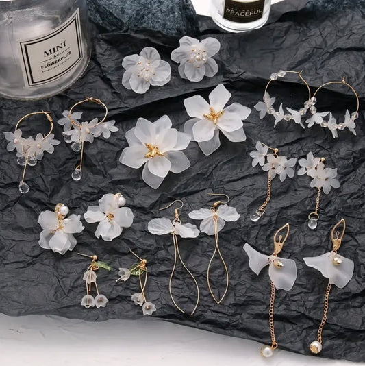 Whimsical Frosted Flower Earrings