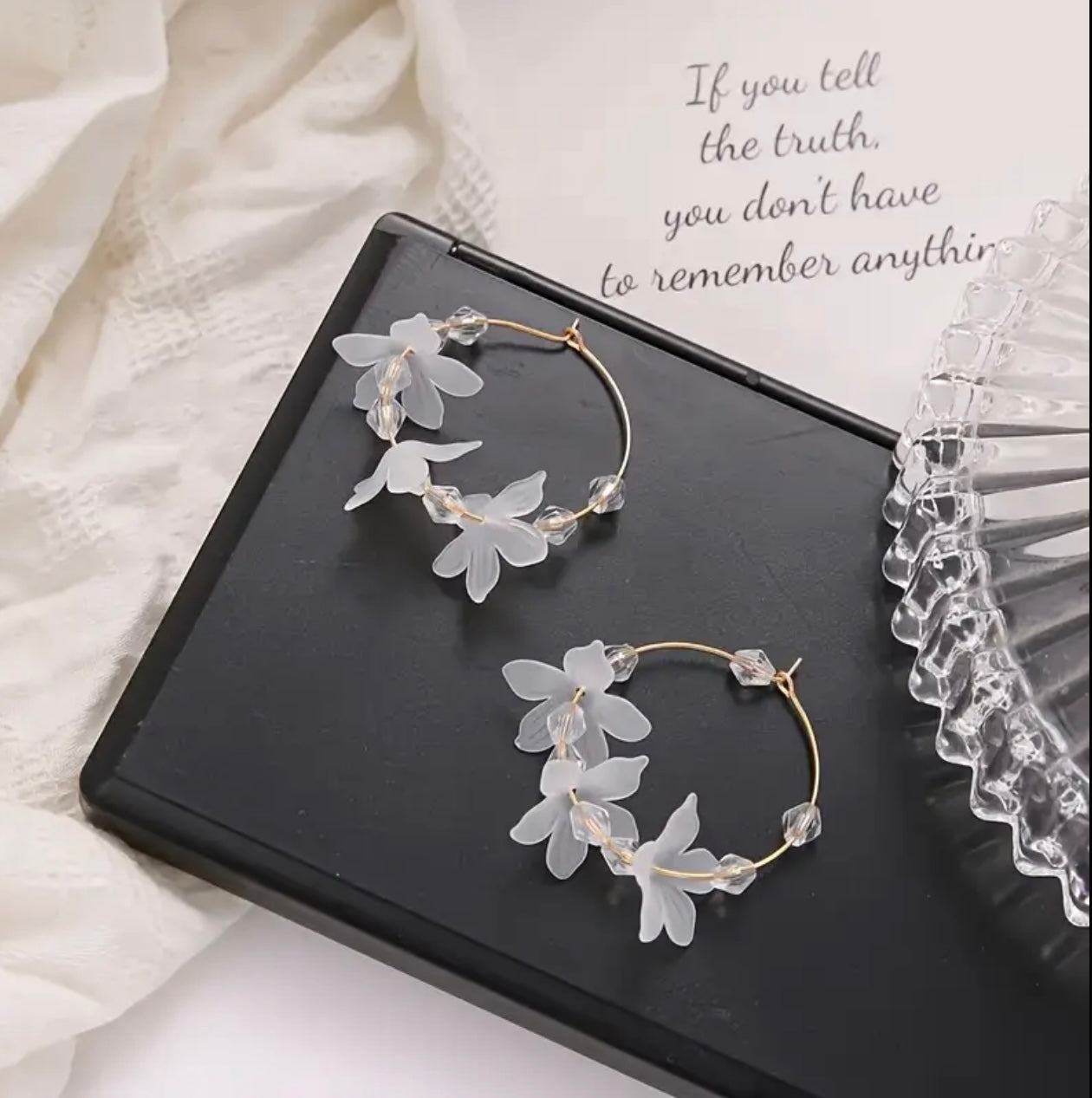 Whimsical Frosted Flower Earrings
