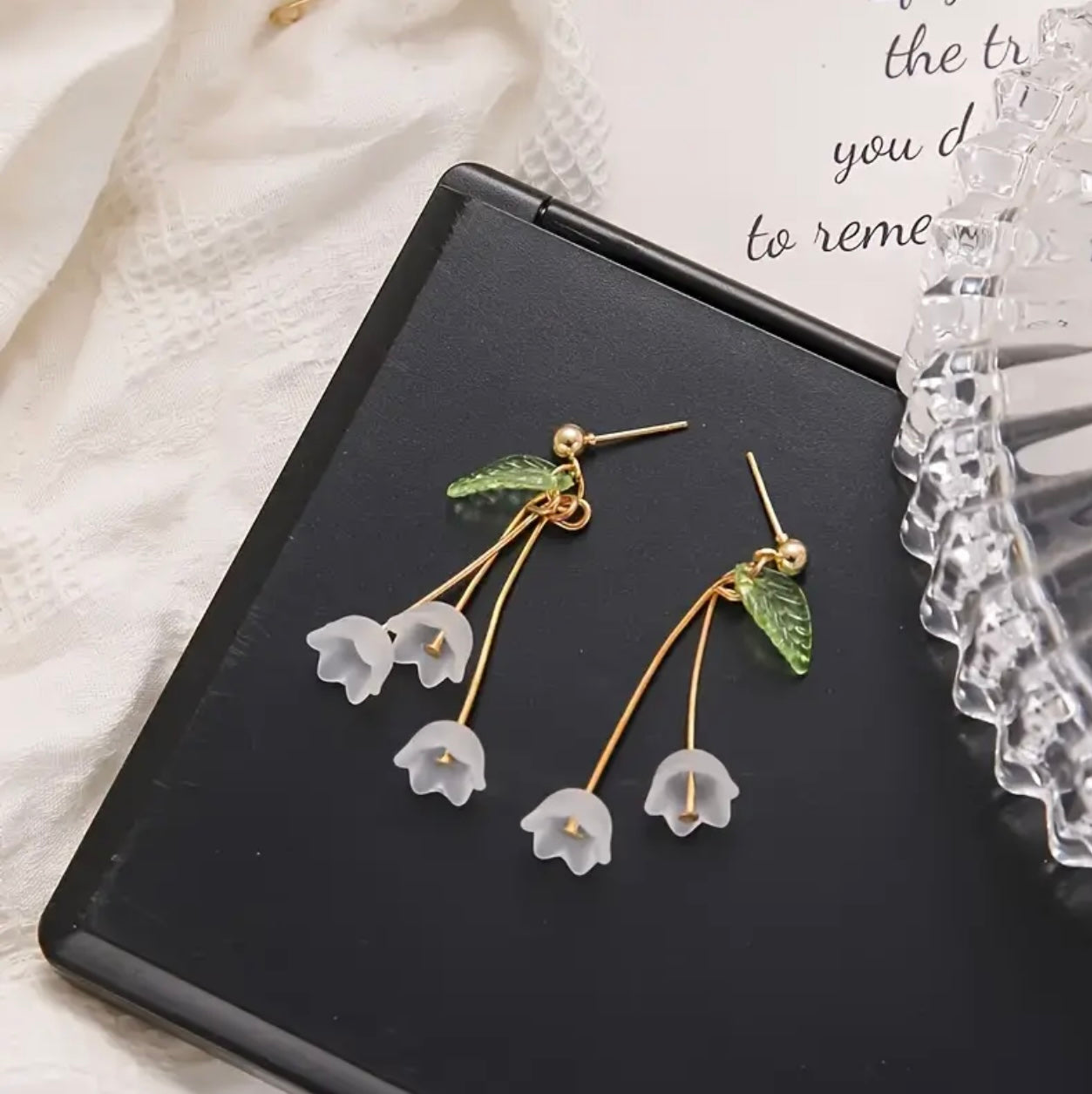 Whimsical Frosted Flower Earrings