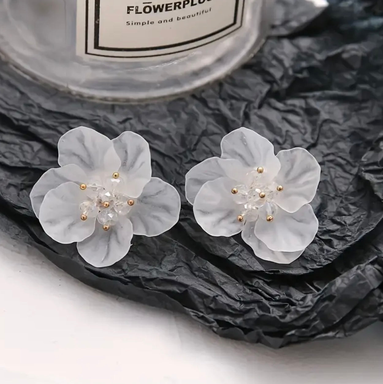 Whimsical Frosted Flower Earrings