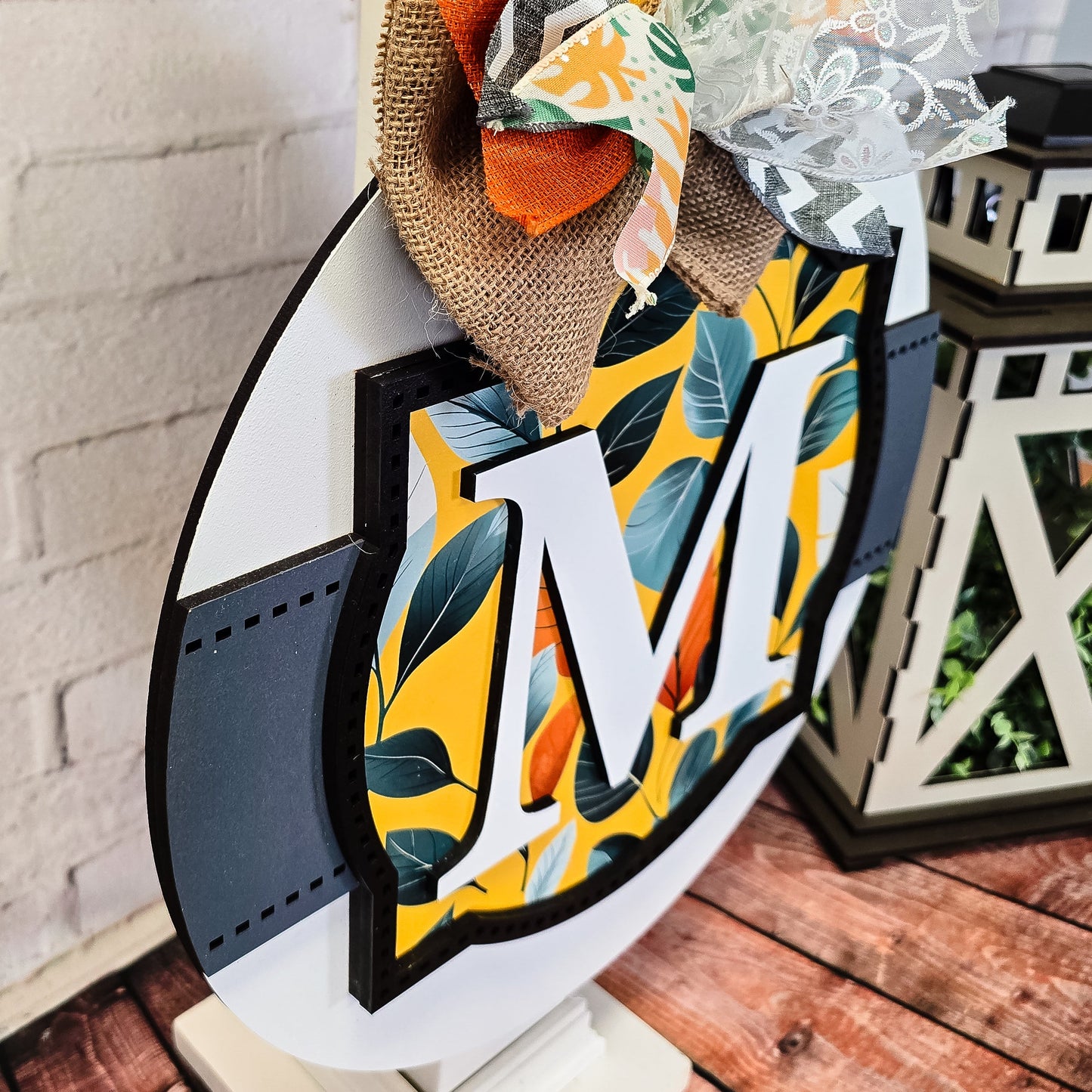 Monogram Frame and Banner Door Hanger