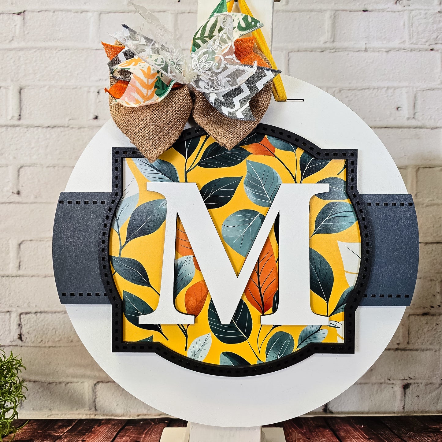 Monogram Frame and Banner Door Hanger