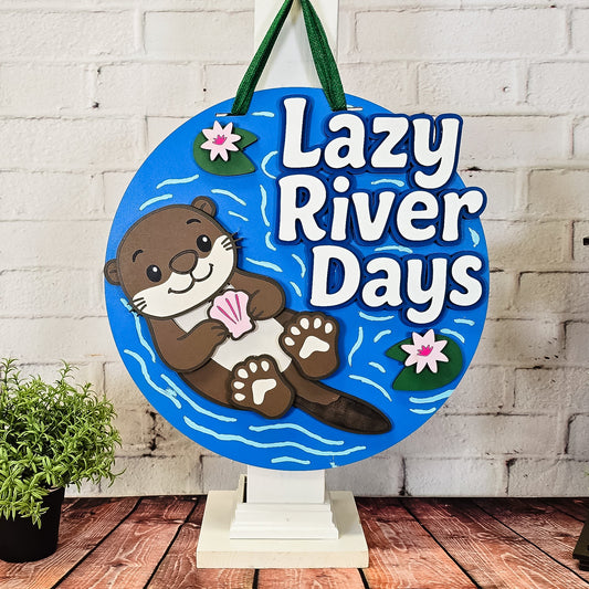 Lazy River Days Otter Door Hanger