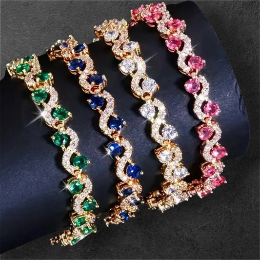 Sparkling Wave Crystal Bracelet
