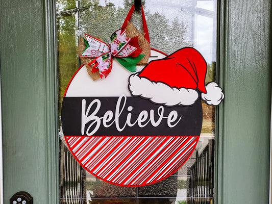 Believe Hat and Candy Cane Pattern