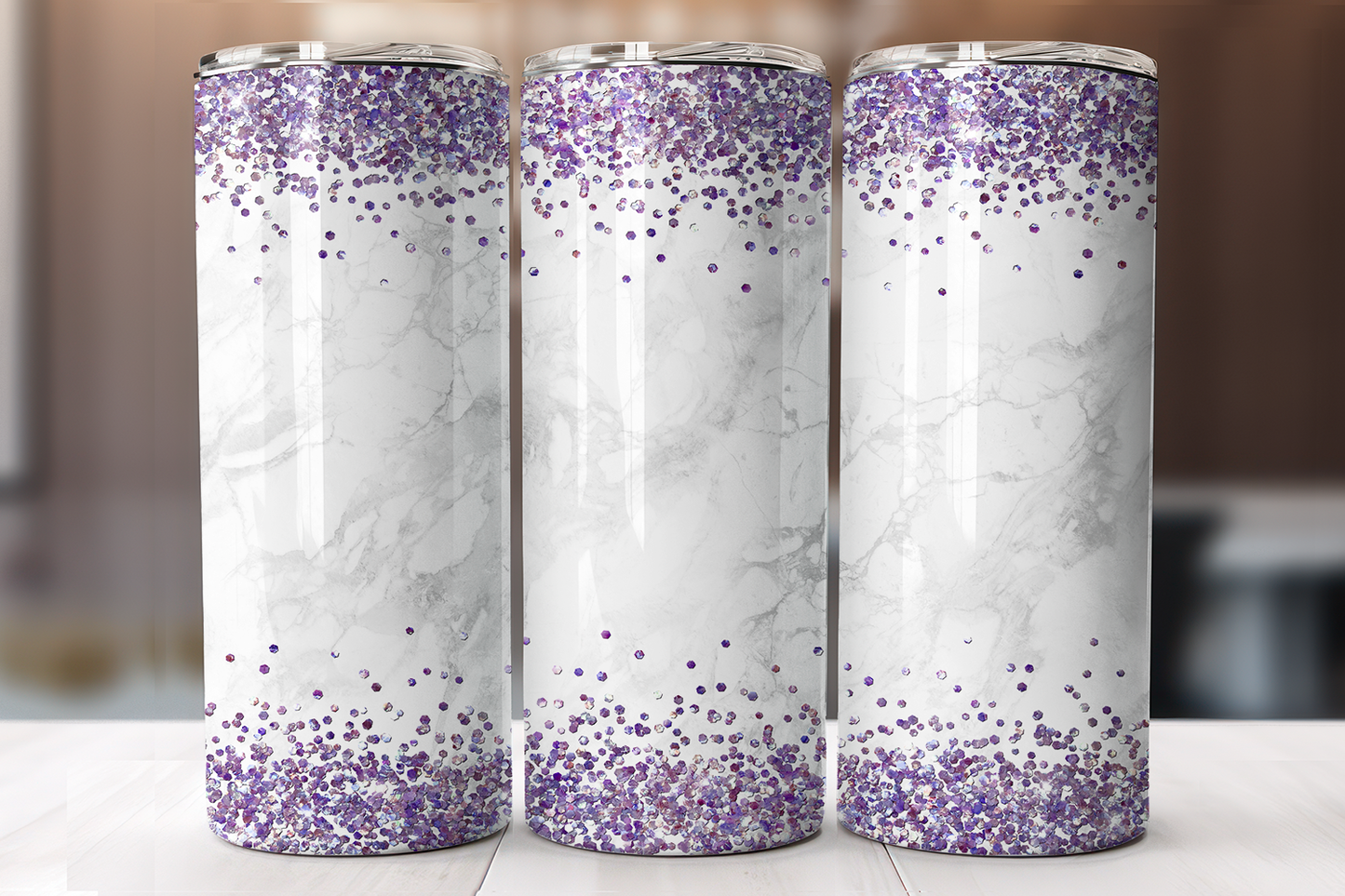 Marble Glitter Tumbler