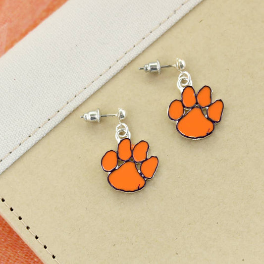 Clemson Enamel Logo Earring, Officially Licensed