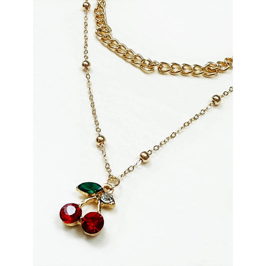 Double Layered Cherry Necklace