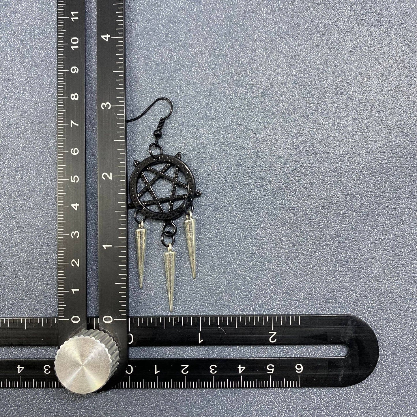 Pentagram Spike Drop Earrings