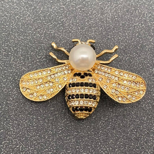 Rhinestone Bee Brooch
