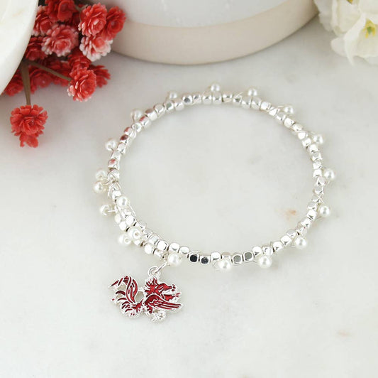 South Carolina Pearl & Enamel Logo Bracelet, Officially Licensed