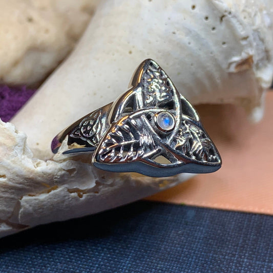 Oak Ash Thorn Moonstone Ring