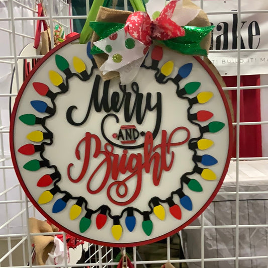 Merry & Bright Lights Door Hanger