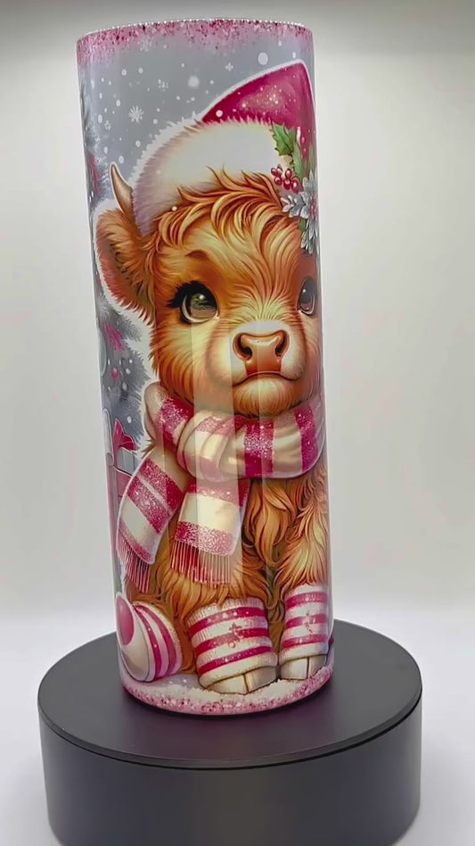 Baby Highland Cow Holiday Tumbler