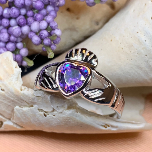 Amethyst Claddagh Ring